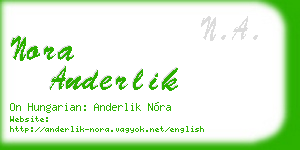 nora anderlik business card